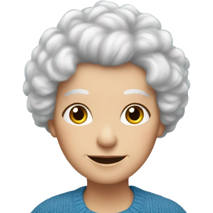 an elderly white woman with a fluffy hairstyle wearing a blue sweater emoji