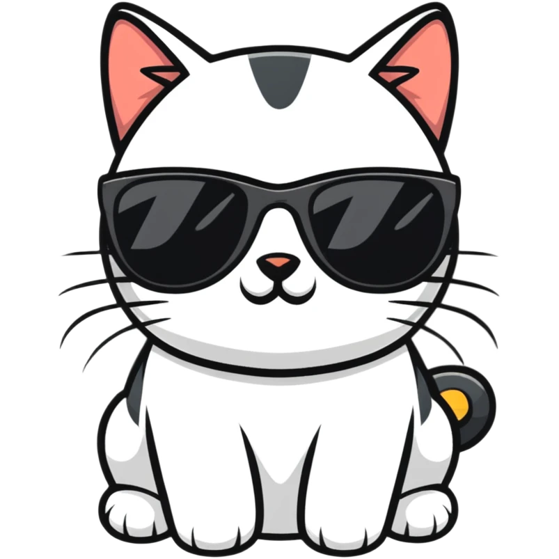 Cat with sunglasses emoji