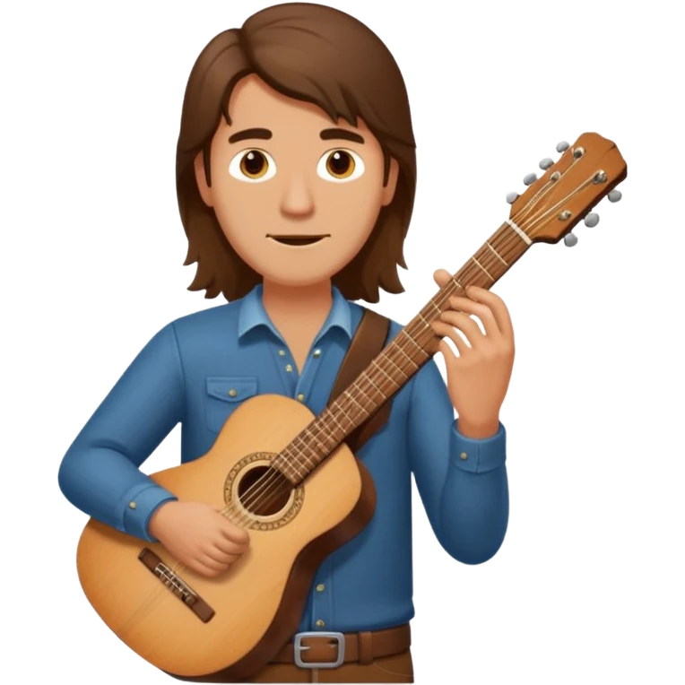 Hombre tocando Guitarra pelo largo emoji