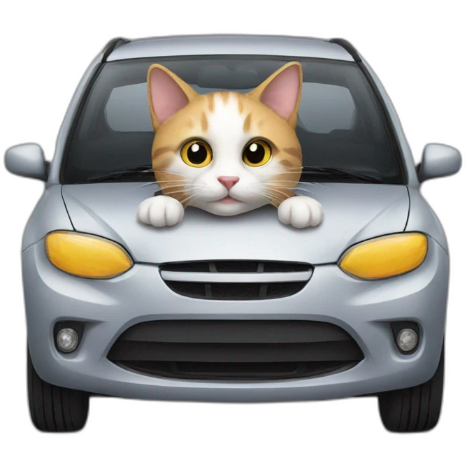 Cat on car emoji