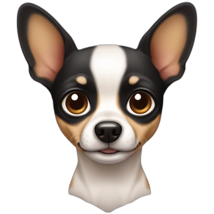 little dog pincher kinda chihuahua, with long face and with black skin color emoji