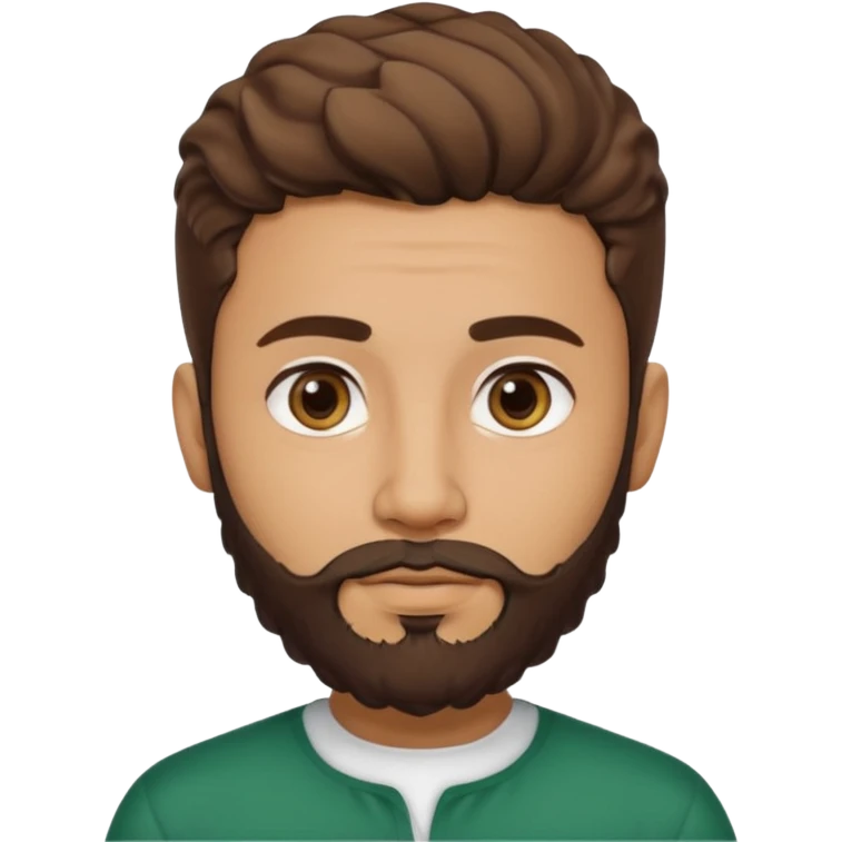 young lightskin Pakistani man with sculpted beard wavy short hair and almond shaped eyes brown and thick eyebrows emoji