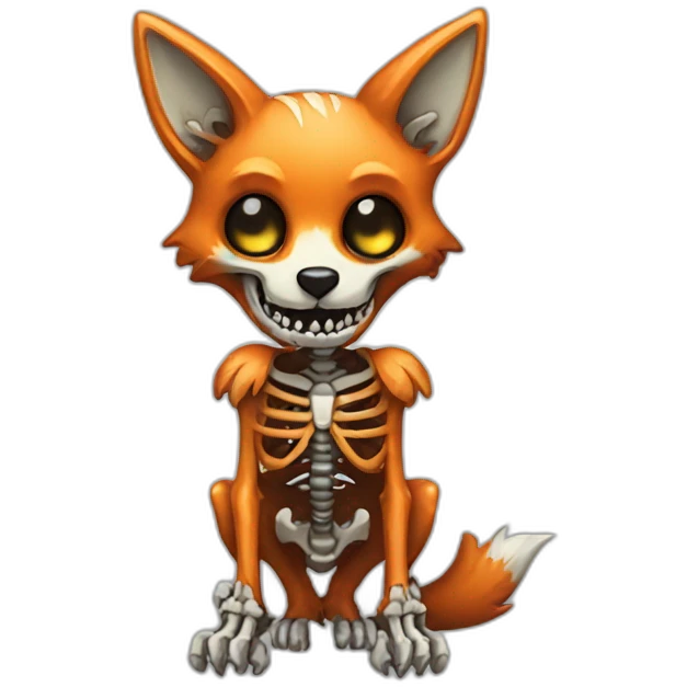 Zombie skeleton fox emoji
