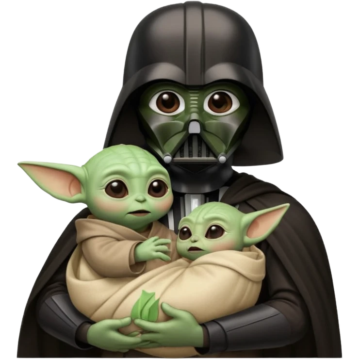 Darth Vader holding baby Yoda emoji