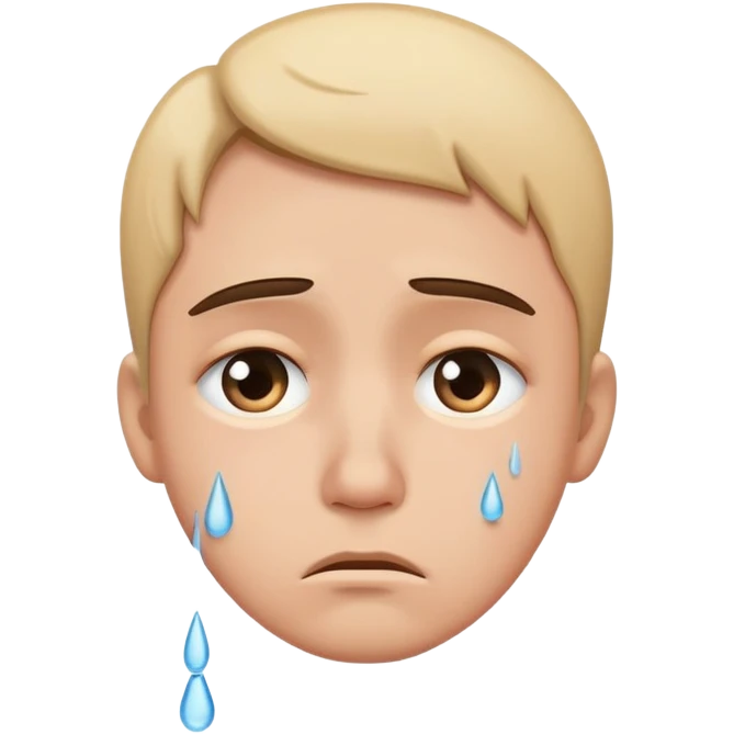 sad face with tears streaming down emoji
