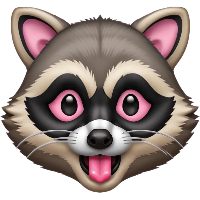 a raccoon with its tongue out emoji