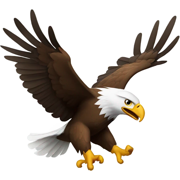 An eagle taking a poop emoji