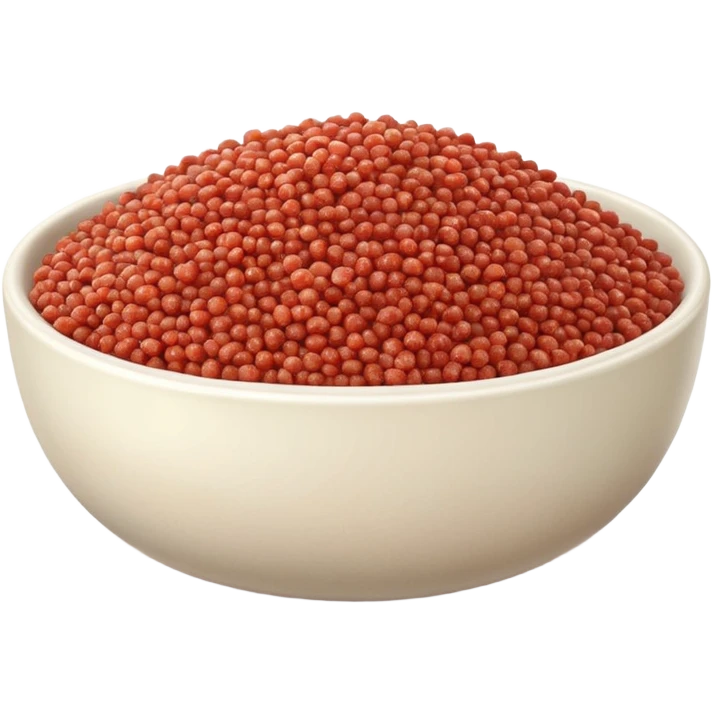 A bowl of realistic red and white quinoa emoji