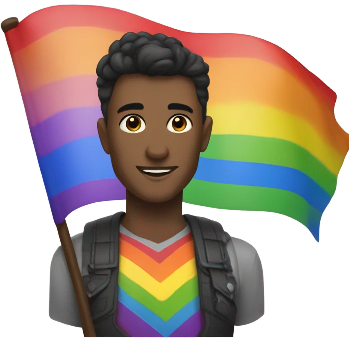 Jayce Talis with gay pride flag emoji