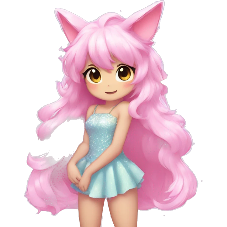 Anthro Shiny Pastel Glitter Sparkle Stars Pink Gradient Anime Chibi Fakémon Fur Sona emoji