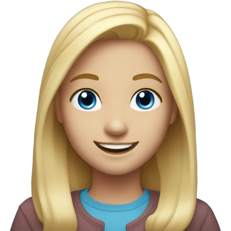 smiling blonde girl blue eyes portrait emoji