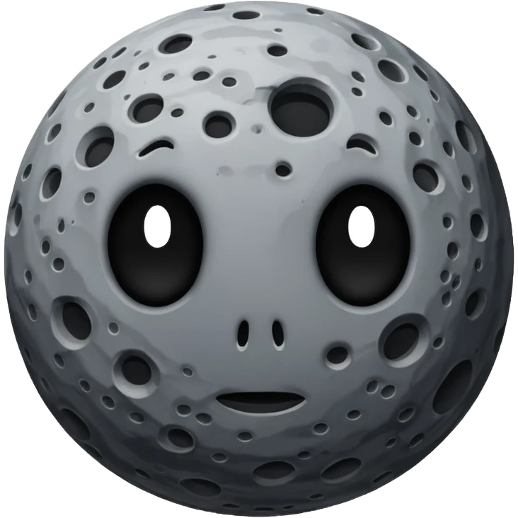 Rocky planet gray with craters no face emoji