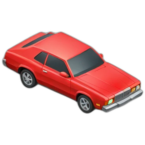 Isometric view of a red car emoji