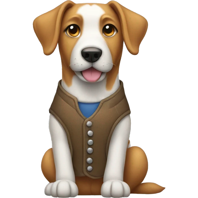 Dog wearing a vest emoji