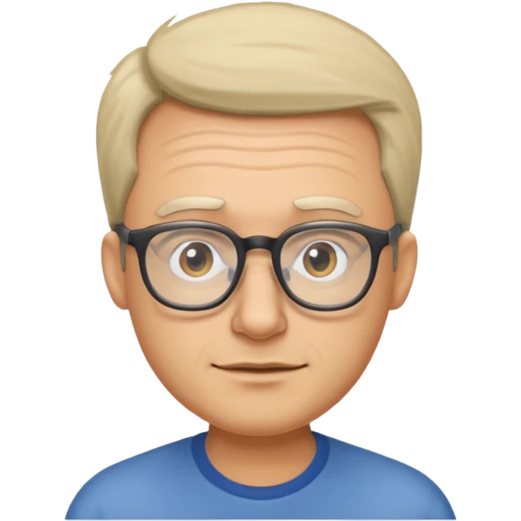 Emoli hombre con lentes poco cabello y nariz grande emoji