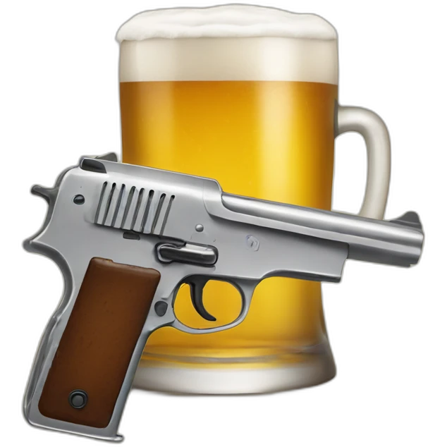 Pistola con una cerveza  emoji