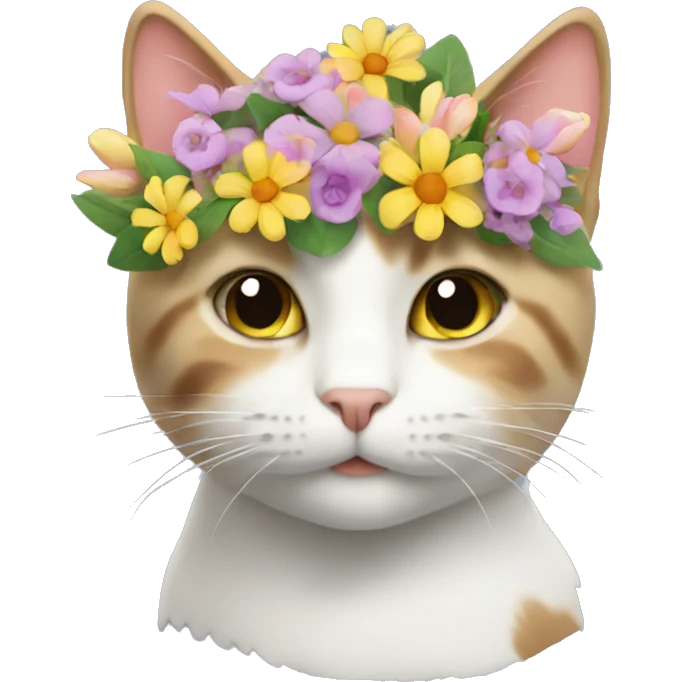 Cat with flowers bouquet  emoji