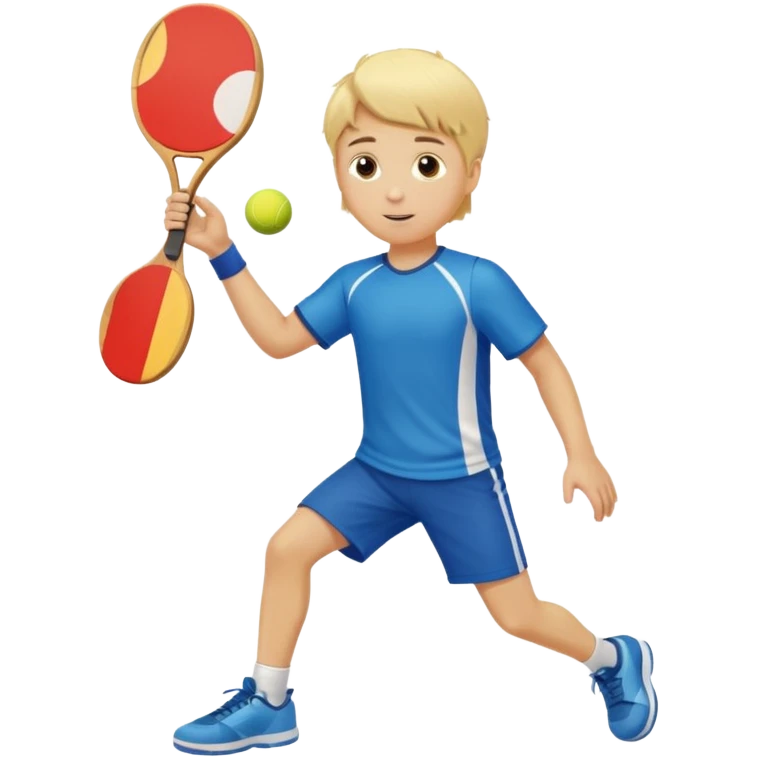 Chico  rubio bajo el sol jugando padel  emoji