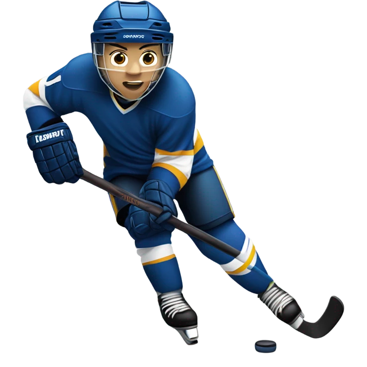 Hockey player shooting a puck at the net emoji