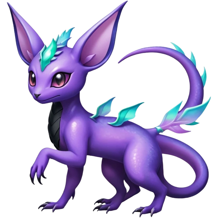 Shiny Ethereal Celestial Nebulae Salandit-Noivern-Espeon-Hybrid (Full body) emoji