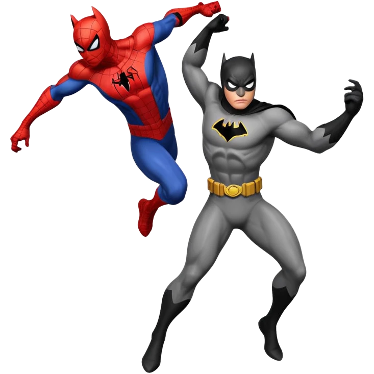 Batman and spiderman emoji