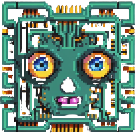 AI computer chip with eyes emoji