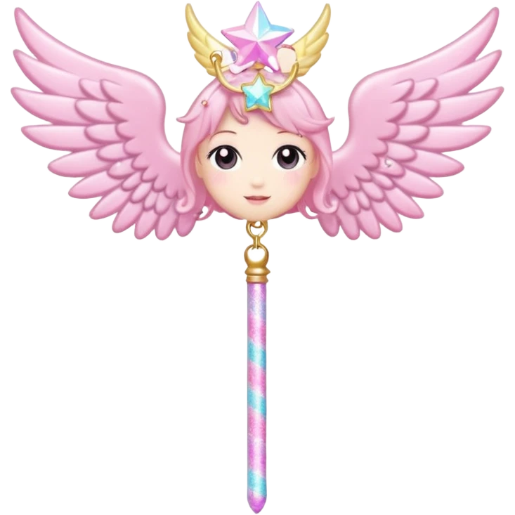 Kawaii decora cutecore starlight staff with wings and cute charms emoji