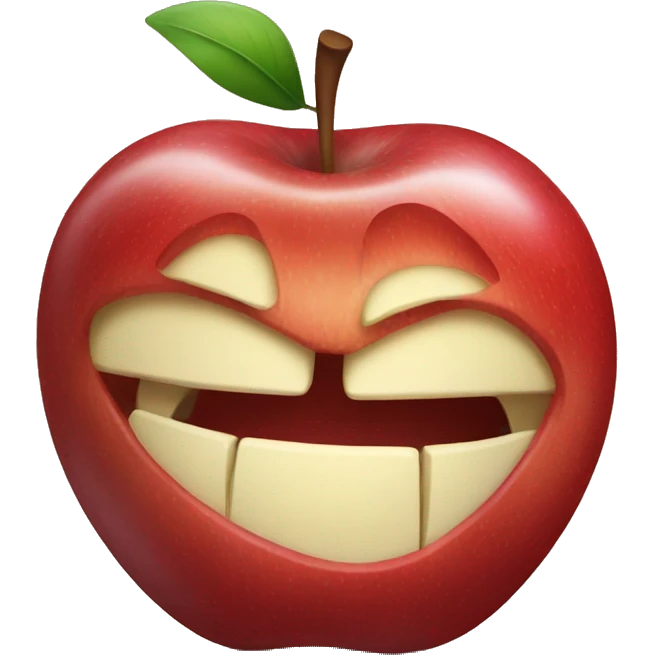 an apple with a bite emoji