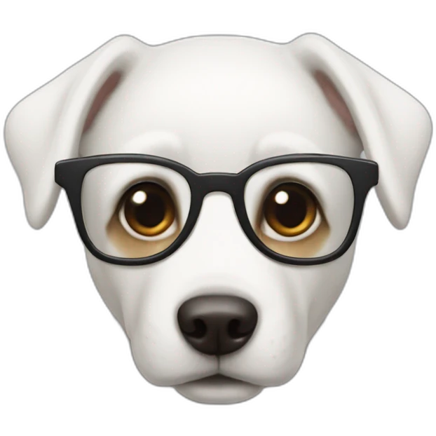 White dog nerd emoji