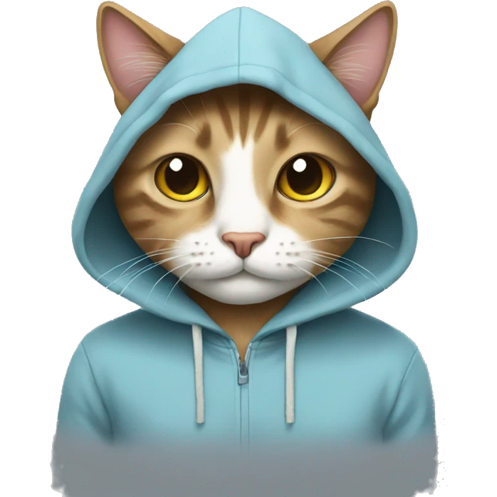 Cat with hoodie emoji