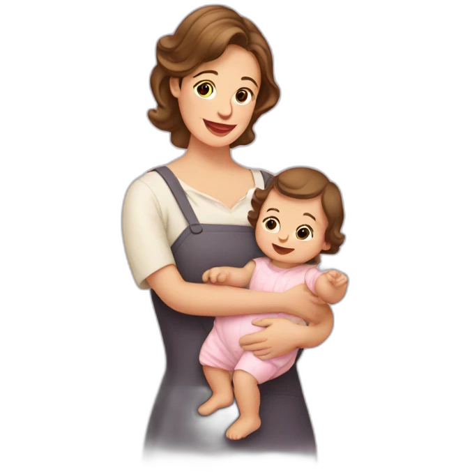 Femme française et son bébé emoji
