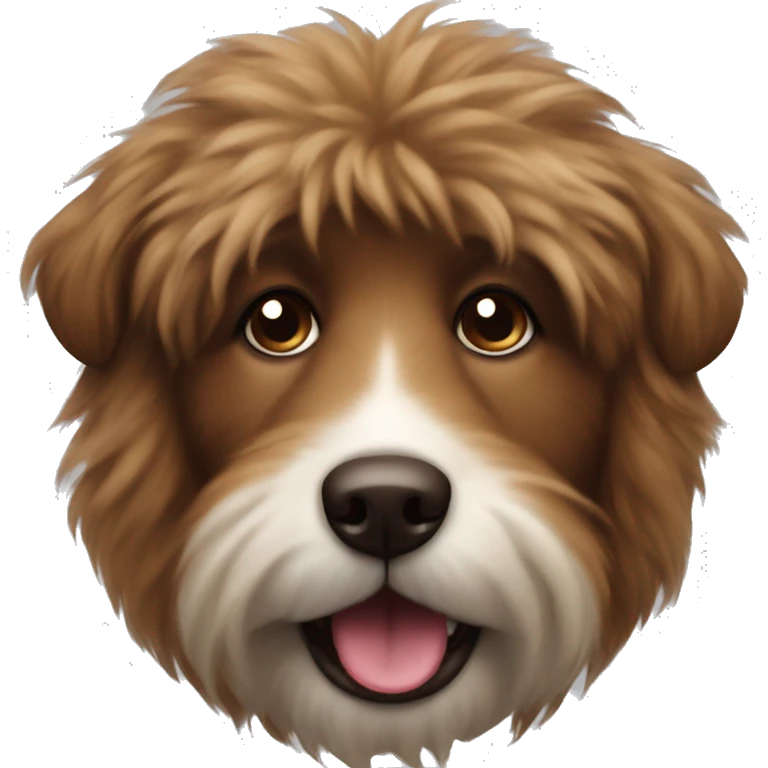 Brown fluffy dog with tongue out emoji