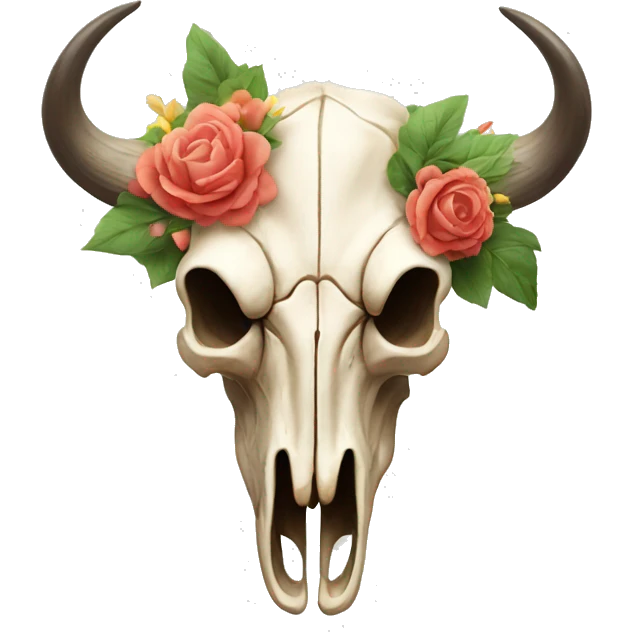 Bull skull with flowers  emoji