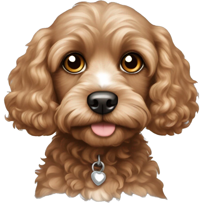 Even Darker Cavapoo with cute puppy eyes emoji