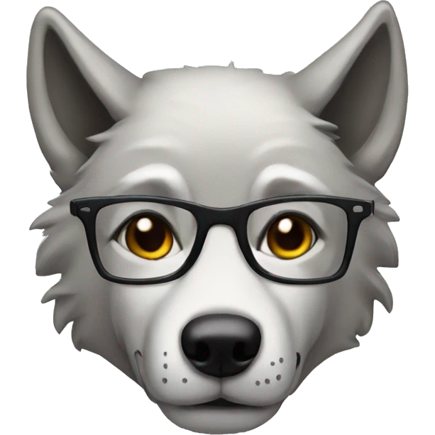 wolf with glasses emoji