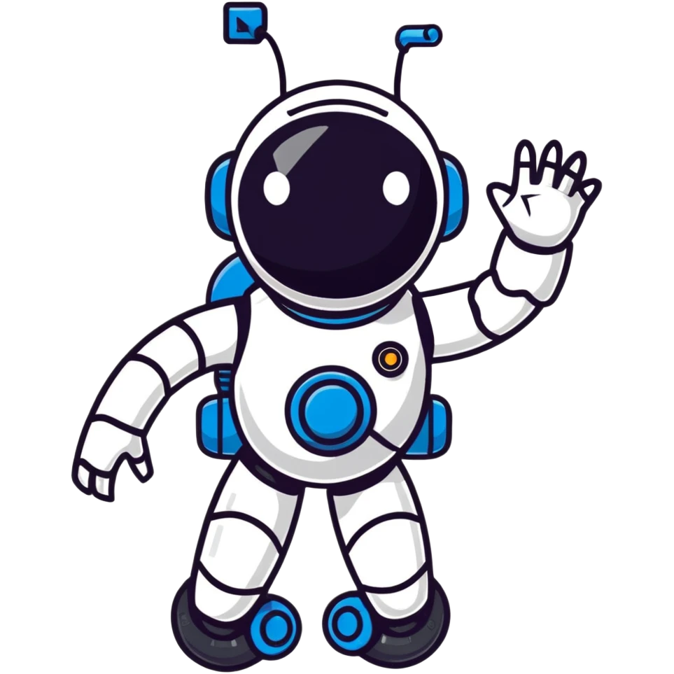 cute robot assistant with helpful pose emoji