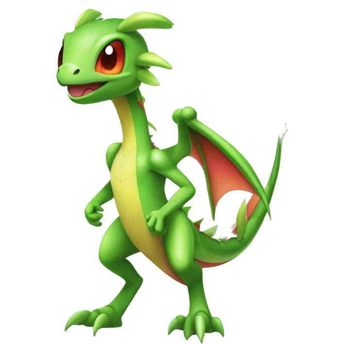 Full body cute edgy shiny colorful Fairy-Flygon-Scyther-grovyle emoji