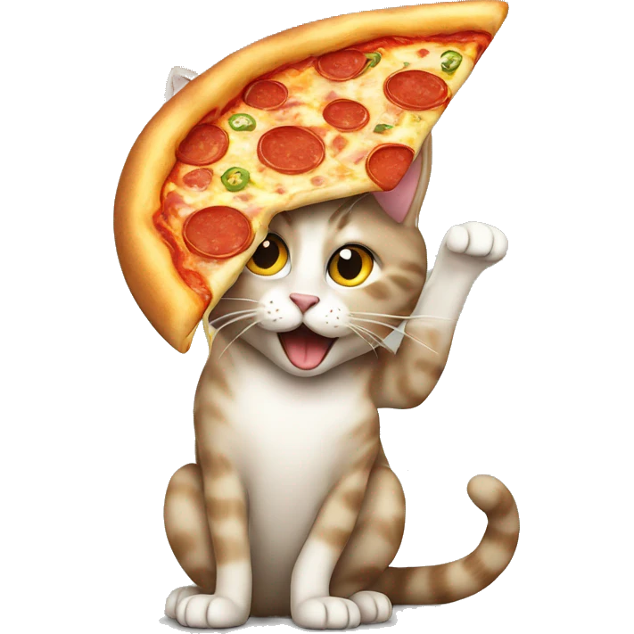 Cat eating a pizza  emoji