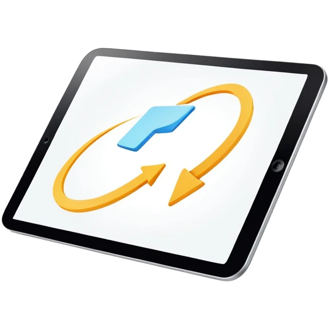 digital tablet illustration hovering above a smooth vector curve emoji