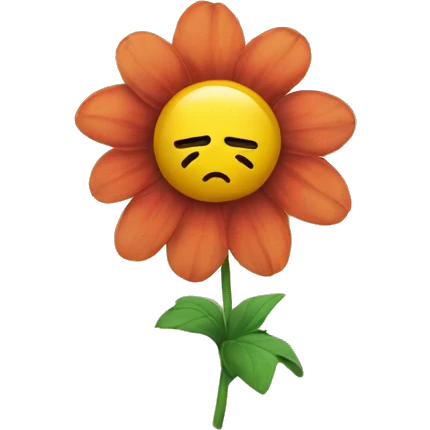 sad flower emoji