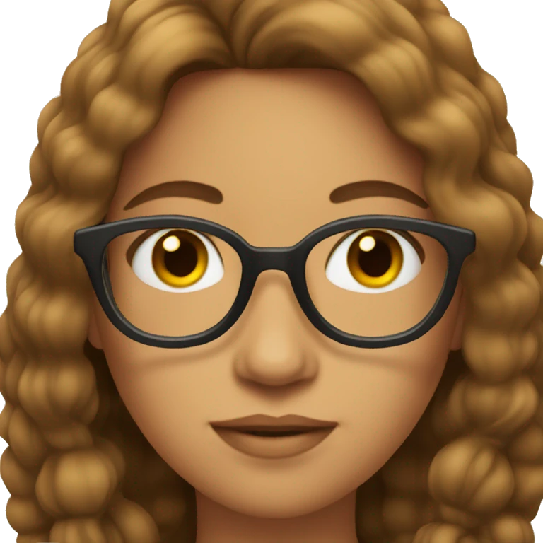 a queen with glasses and long brown hair emoji
