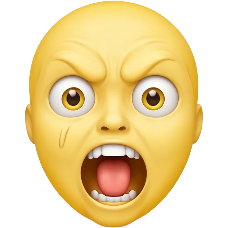 screaming face emoji, yellow face, wide open mouth, expressive eyes, no text emoji