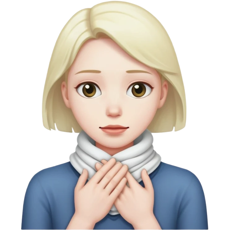 Someone with there two hands wrapped around there neck emoji