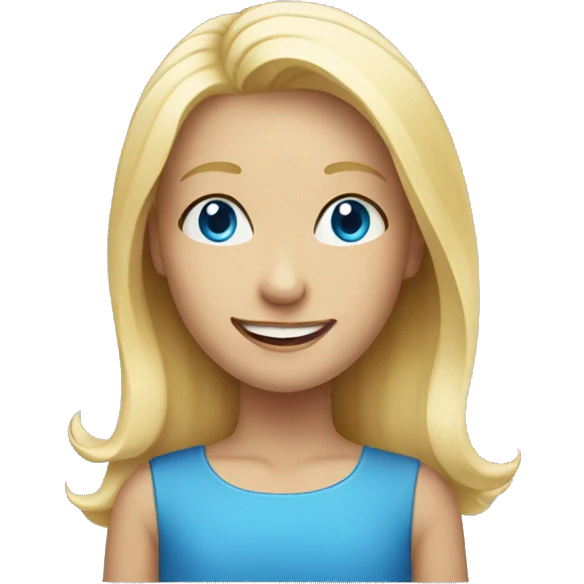 smiling blonde with blue eyes emoji