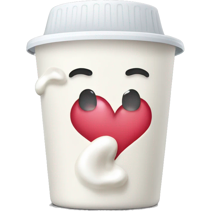 Yogurt with broken heart  emoji