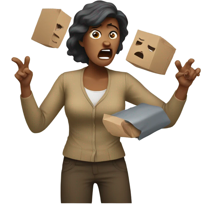 Angry woman throwing stuff emoji
