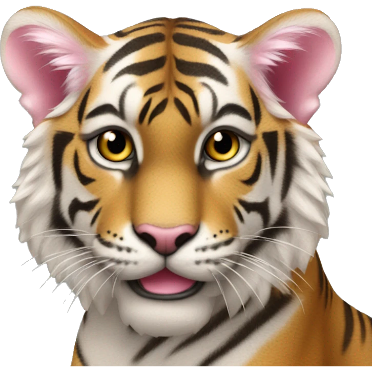 Gatta tigrata con fiocco rosa emoji