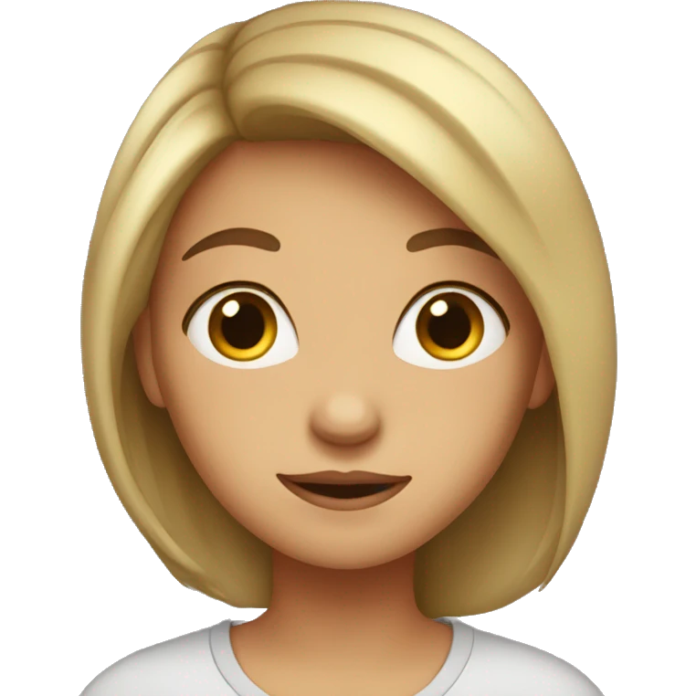 a girl which thinks emoji
