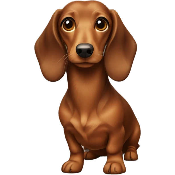 Brown and tan long hair dachshund  emoji