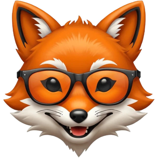pixel grinning fox caricature hacker logo emoji